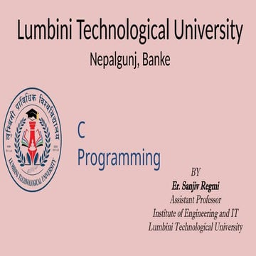 C Notes 2 (1) Lumbini Technical University Nepalgunj