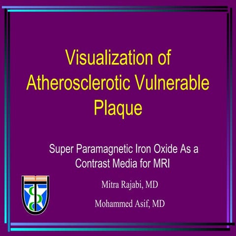 Visualization of atherosclerotic vulnerable plaque
