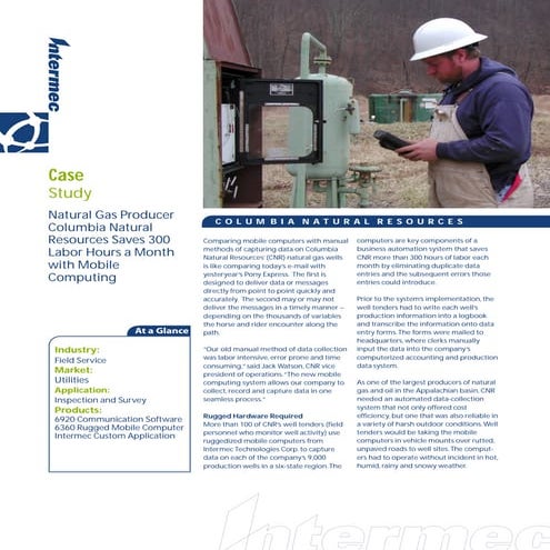 Intermec Case Study - Columbia Natural Resources