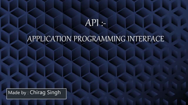Application Programming Interface (API) | PPSX