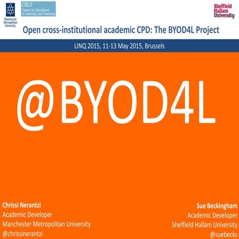 The BYOD4L project with Sue Beckingham, LINQ15