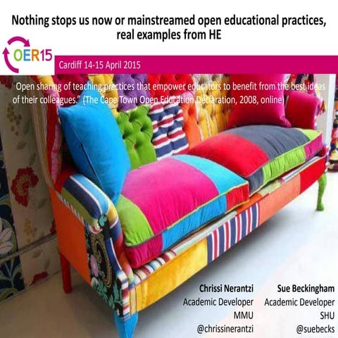 Nothing stops us now or mainstreamed open educational practices, real example...