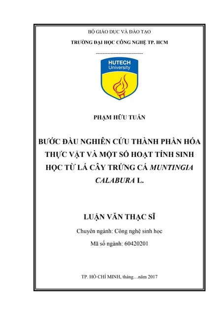 Luận văn thạc sĩ công nghệ sinh học.
