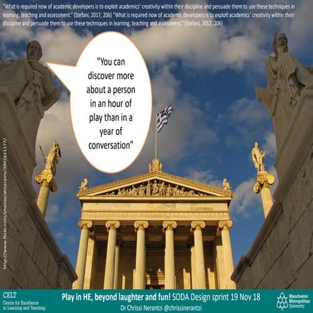 Play in HE, beyond laughter and fun!