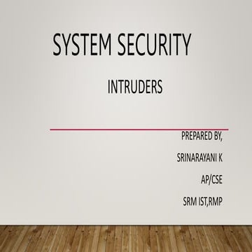 Intruders in cns. Various intrusion detection and prevention technique.pptx