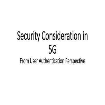 Security Consideration in 5G