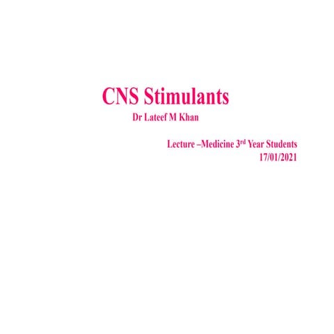 Cns stimulants updated 2020