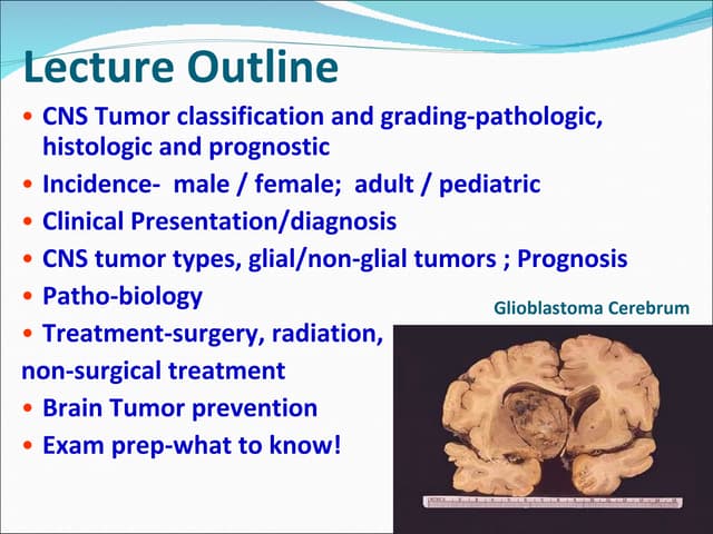 Central nervous system tumors | PPTX