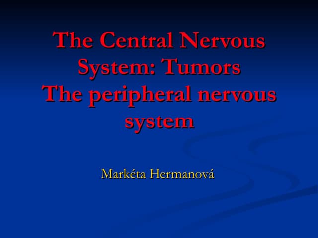 Cns tumors and pns