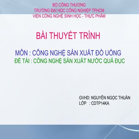 CNSX đồ uống   nước quả đục