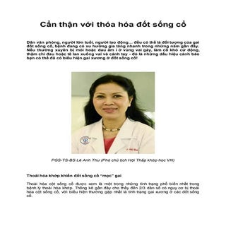 Cẩn thận với thoái hóa đốt sống cổ