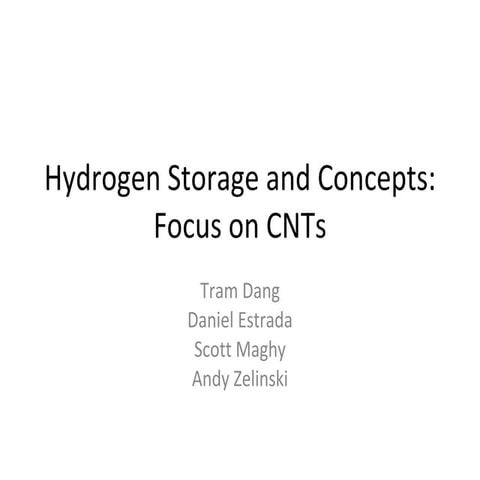 CNT Hydrogen Storage Brief