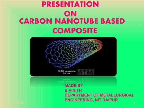 Carbon nanotubes ppt | PPTX | Chemistry | Science