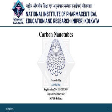 Applications of carbon nanotubes | PPTX