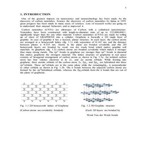 Carbon nanotubes properties and applications | DOCX