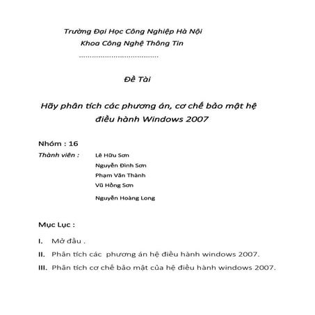 Kiến trúc máy tính và hệ điều hành -  Nhóm 16