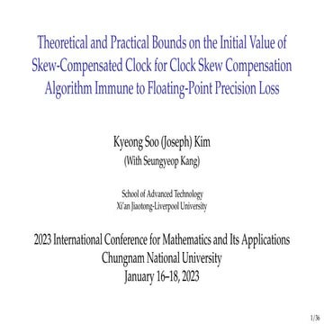 Theoretical and Practical Bounds on the Initial Value of  Skew-Compensated Cl...