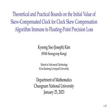 Theoretical and Practical Bounds on the Initial Value of Skew-Compensated Clo...