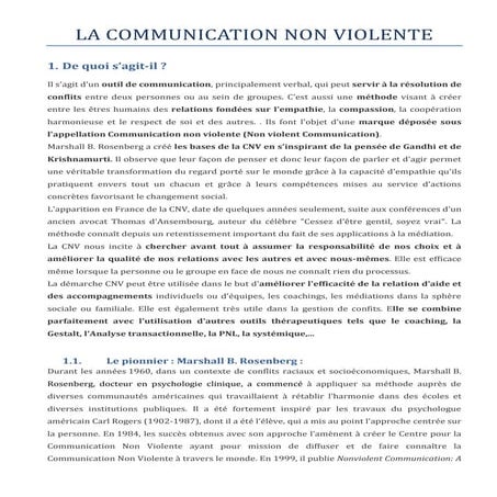 LA COMMUNICATION NON VIOLENTE