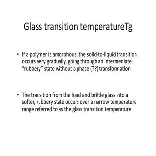 Glass transition temperature tg