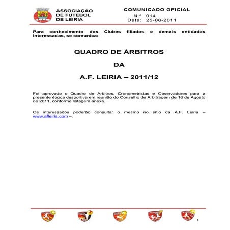 Comunicado Oficial nº14