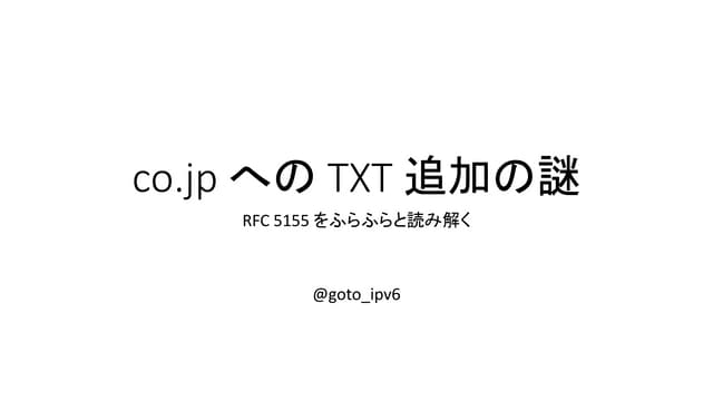 co.jp への TXT 追加の謎