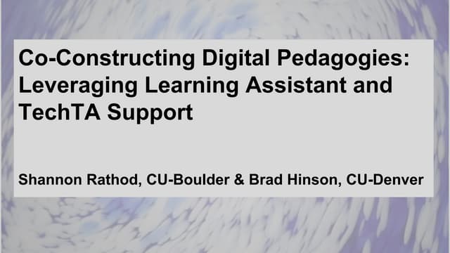 Co-Constructing Digital Pedagogies