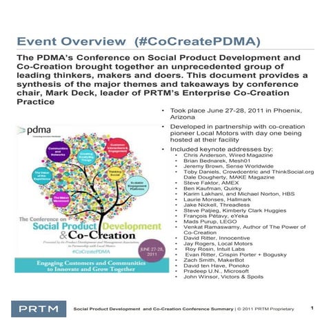 Takeaways from the PDMA’s Conference on Social Product Development and Co-Cre...