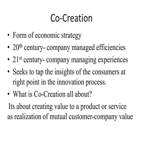 Co creation