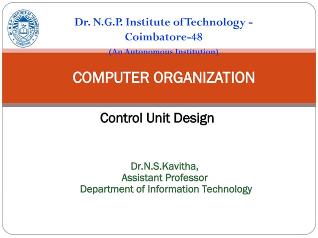 COMPUTER ORGANIZATION - Design of control unit