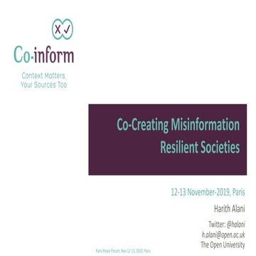 Co-Creating Misinformation Resilient Societies 