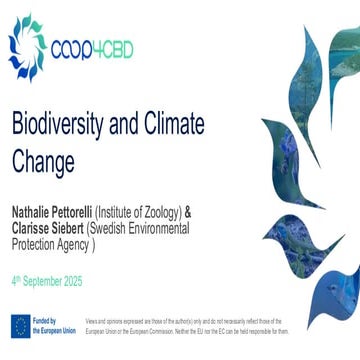 CO-OP4CBD Biodiversity and Climate Change