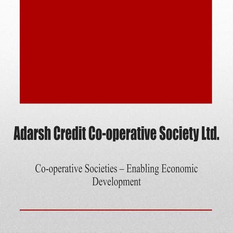 Co Operative Societies Enabling Economic Development Pptx