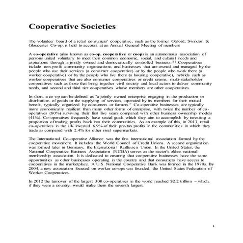 Co operative society