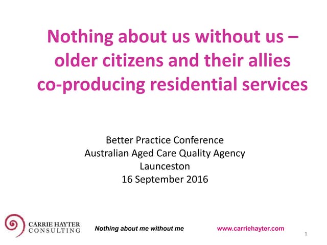 Nothing about us without us - older citizens and their allies co-producing re...