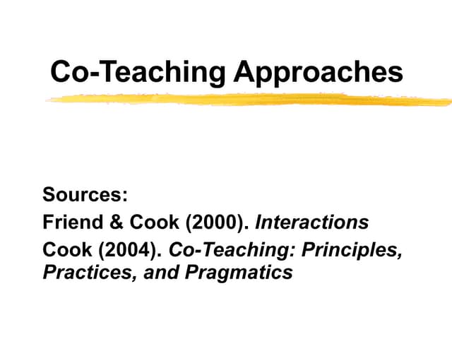 Co Teaching Handout