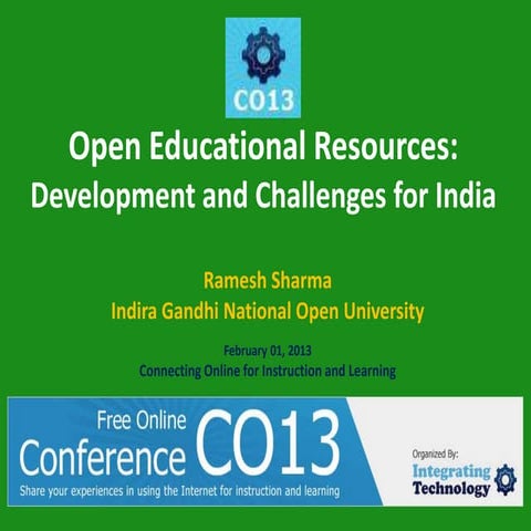 Open Educational Resources: Development and Challenges for India