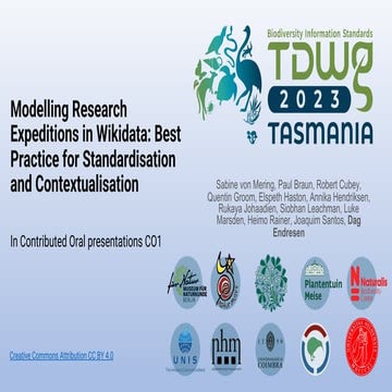 Modelling Research Expeditions in Wikidata: Best Practice for Standardisation...