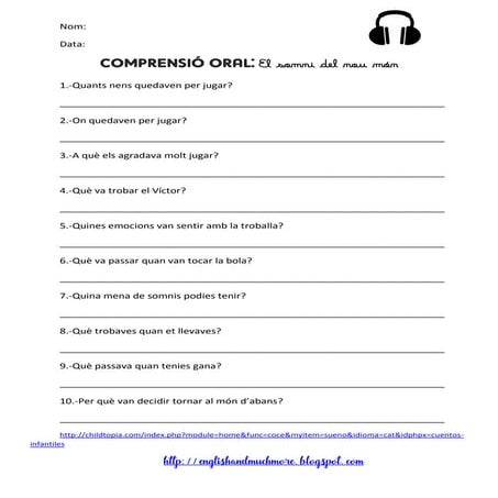 Comprensió oral per a cicle inicial