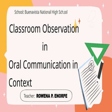 Classroom observation for oral  ORAL communication in context .pptx