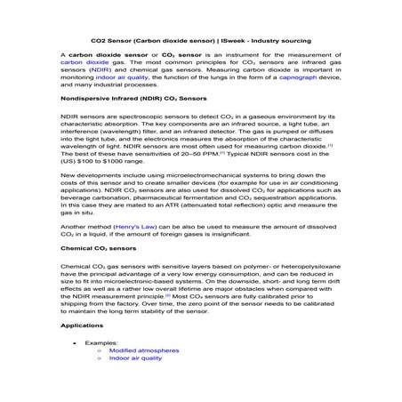 Co2 sensor (carbon dioxide sensor)