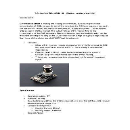 Ndir co2 sensor cozir-w | PDF