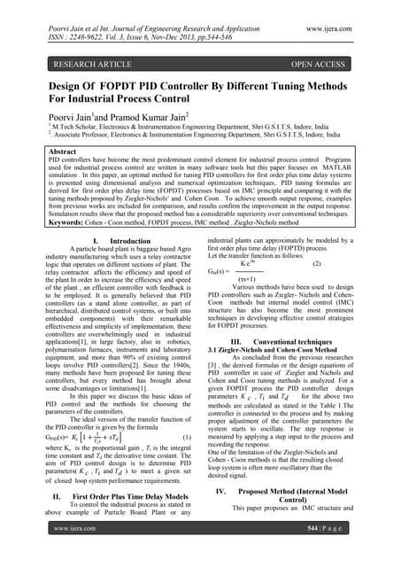 Ziegler Nichols Method for PID Controller Tuning | PDF