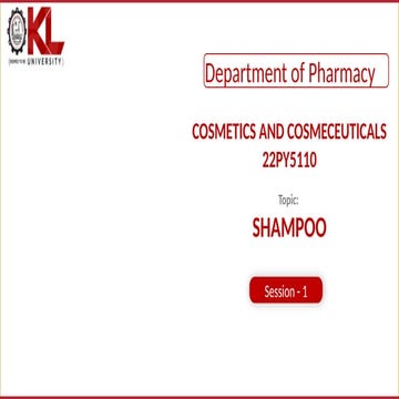 co 5 shampoo cosmetic science Mpharmacy notes