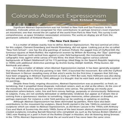 Kirkland Museum: Colorado Abstract Expression