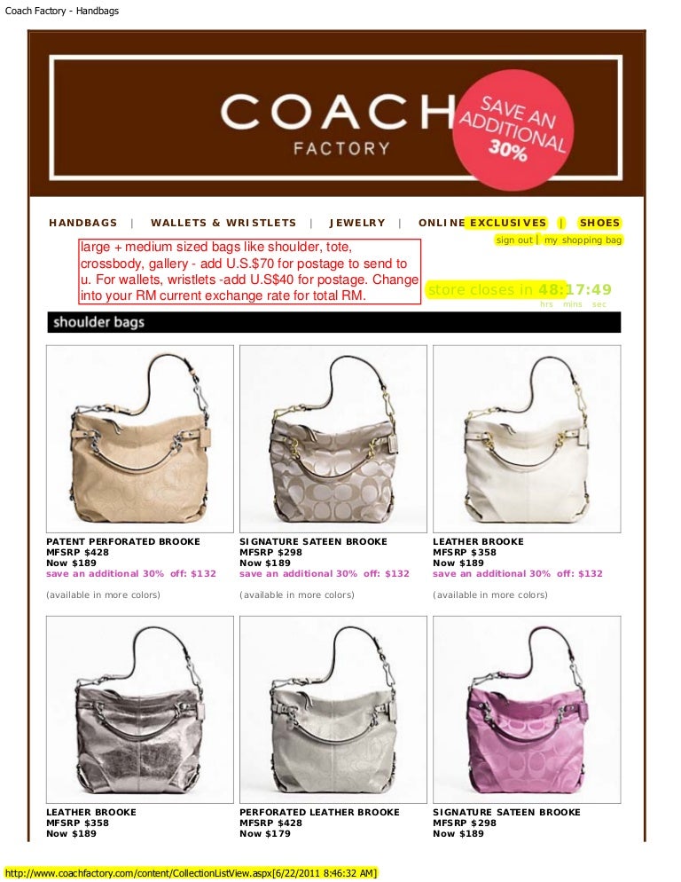 coach factory outlet sale