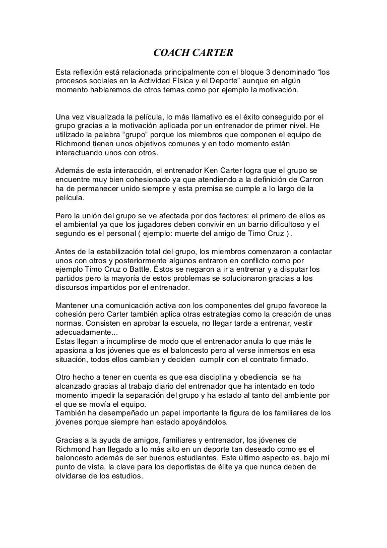 Coach Carter Reflexion