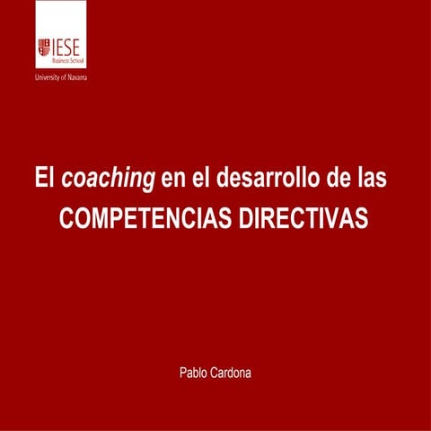 Coaching en el Desarrollo de las Competencias Directivas