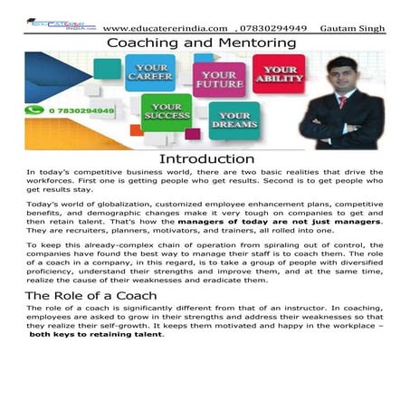 Coaching and mentoring | PDF