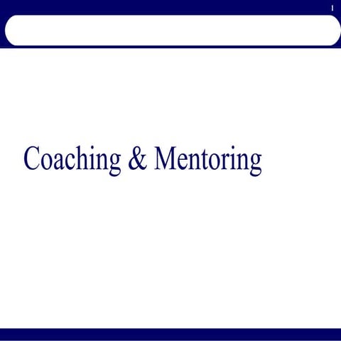 Coaching And Mentring Ppt